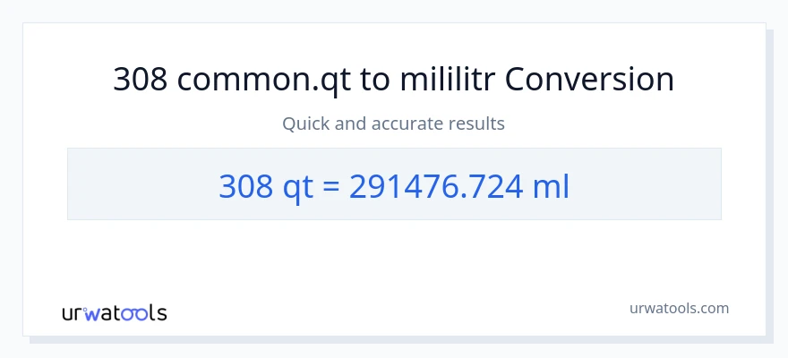 Konverze z Quarts na mililitrů: 308