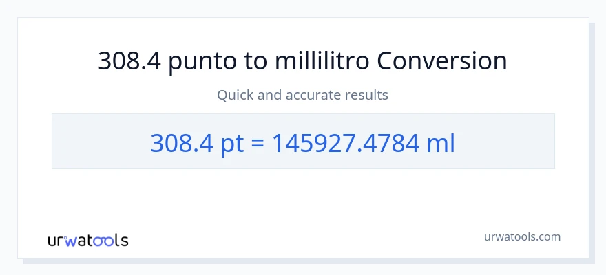 Conversione da 308.4 Pints a millilitri