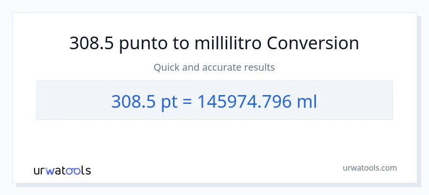 Conversione da 308.5 Pints a millilitri