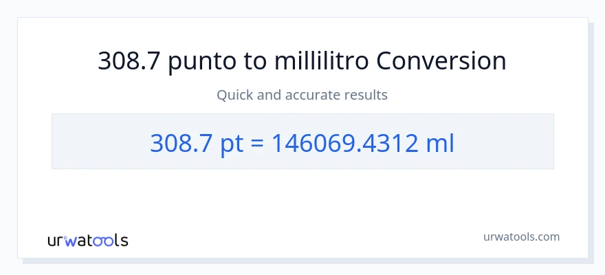 Conversione da 308.7 Pints a millilitri