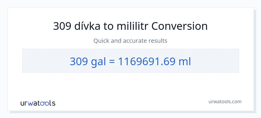 Konverze z Galony na mililitrů: 309