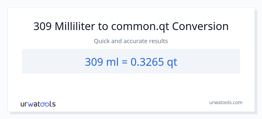 309 milliliter til Quarts konvertering