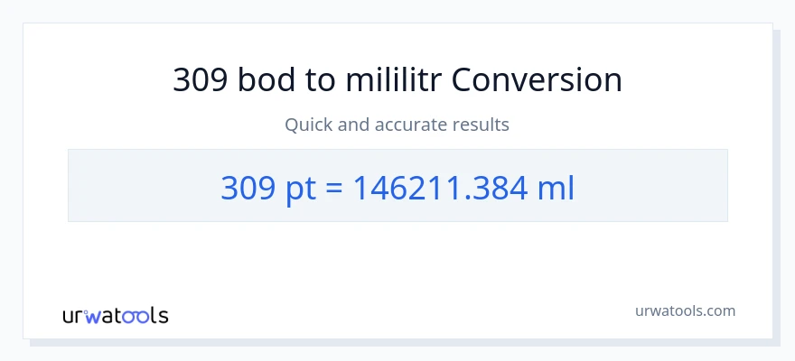 Konverze z Pints na mililitrů: 309