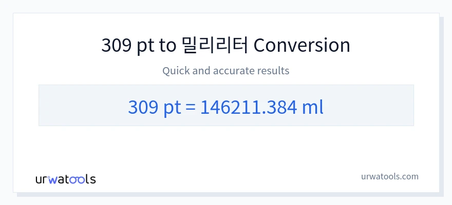 309 Pints에서 밀리리터으로의 변환