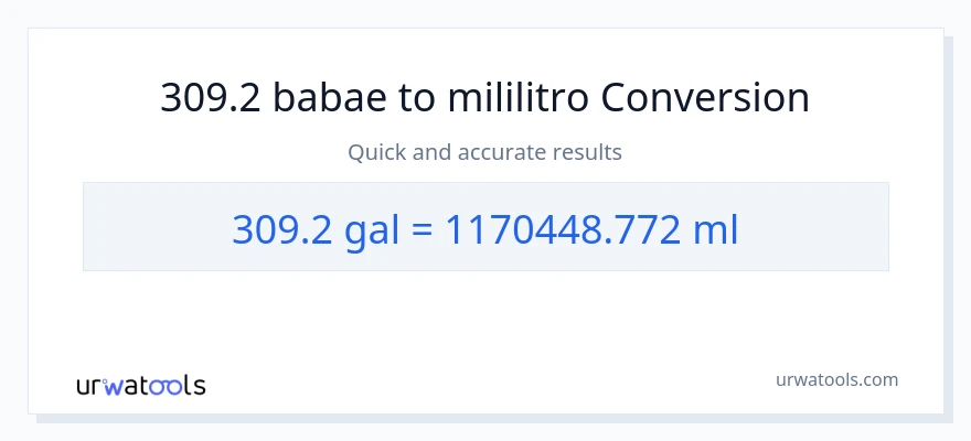 309.2 Mga galon patungong mga mililitro na conversion