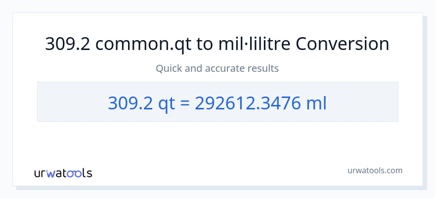 Conversió de 309.2 Quarts a mil·lilitres
