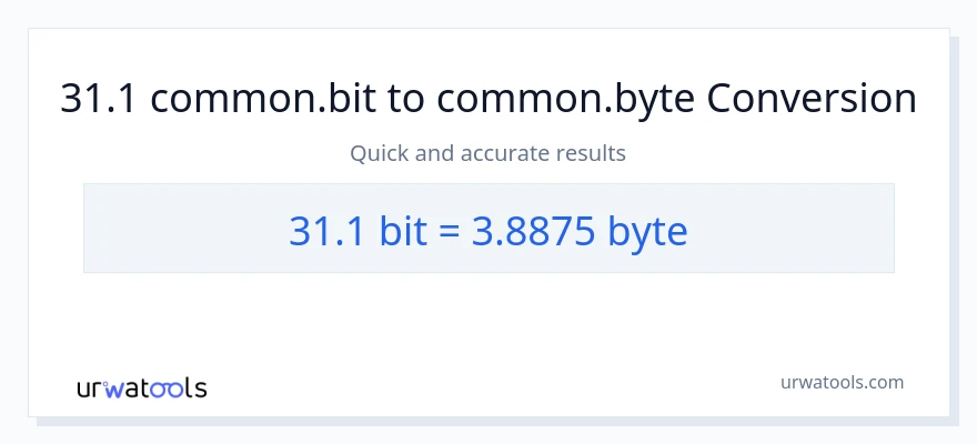 31.1 Bits patungong Bytes na conversion