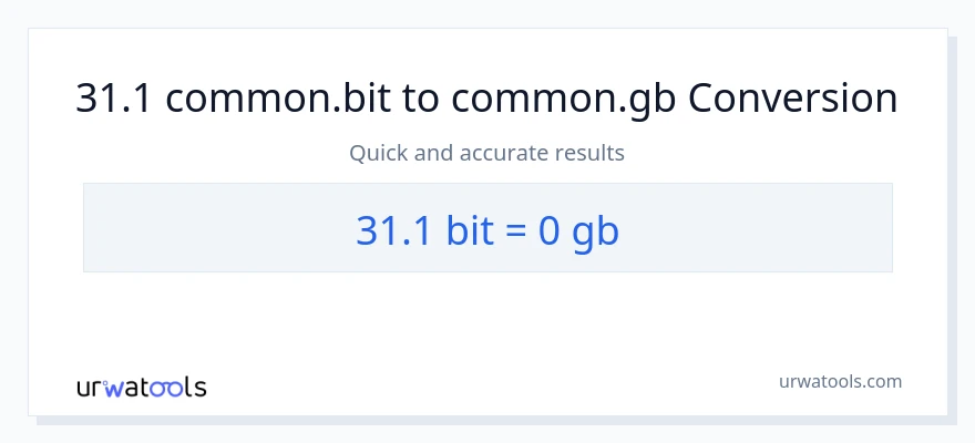 31.1 Bits patungong Gigabytes na conversion