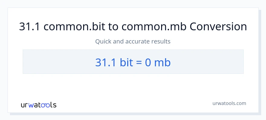 31.1 Bits patungong Megabytes na conversion
