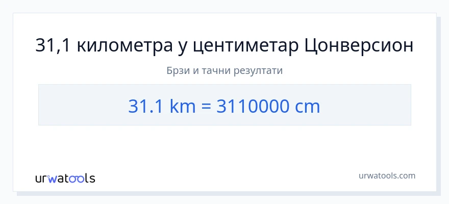 Конверзија од километри до Центиметри: 1}