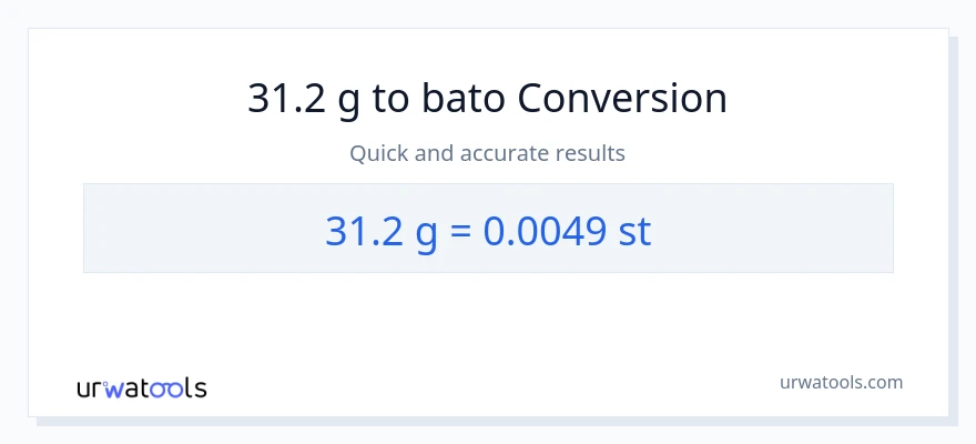 31.2 Gramo patungong Mga bato na conversion