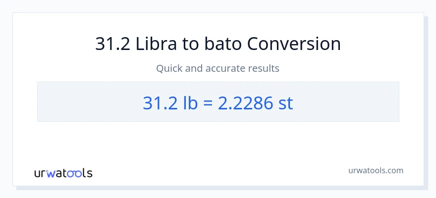 31.2 Lbs patungong Mga bato na conversion
