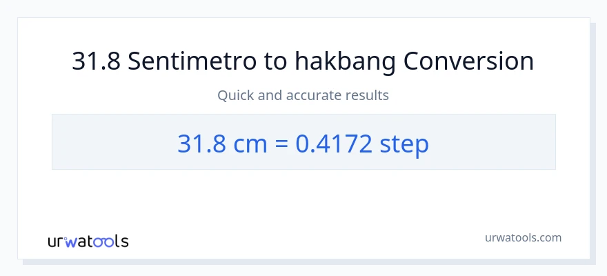 31.8 Mga Sentimetro patungong mga hakbang na conversion