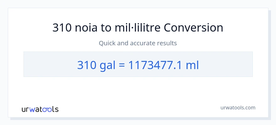 Conversió de 310 Galons a mil·lilitres