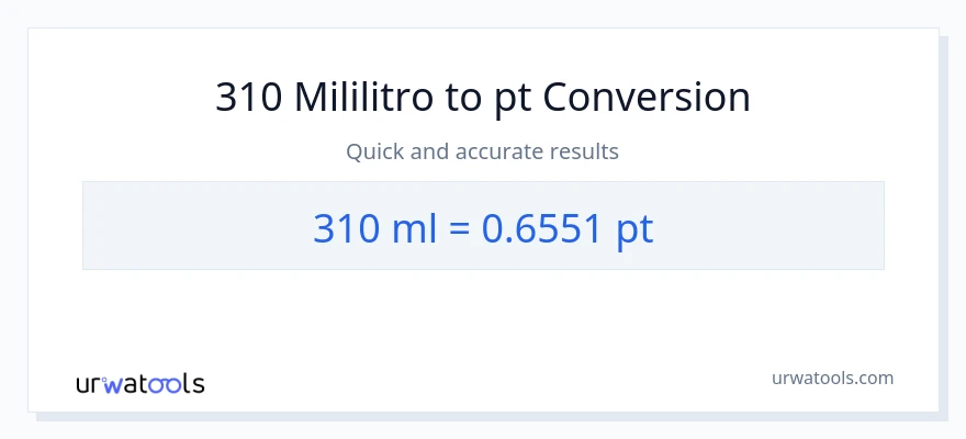 310 mga mililitro patungong Pints na conversion