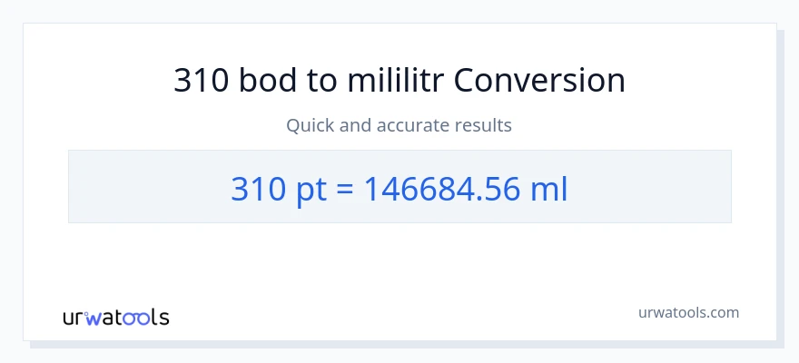 Konverze z Pints na mililitrů: 310