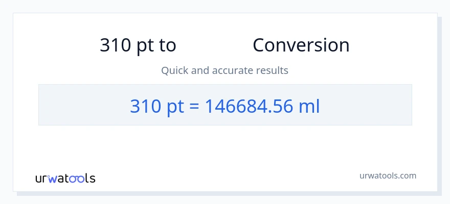 310 Pints から ミリリットル への変換