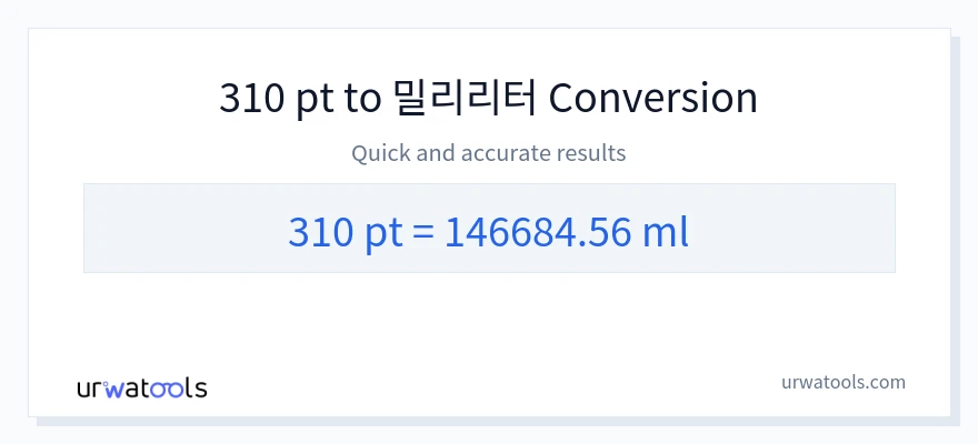 310 Pints에서 밀리리터으로의 변환