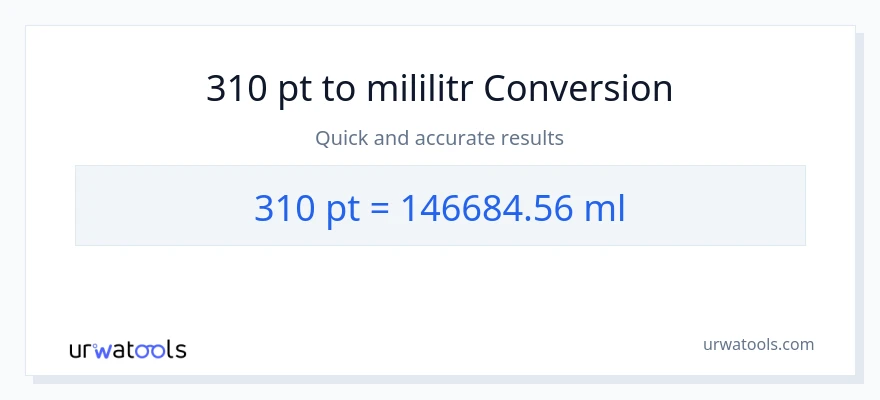 Konwersja 310 Pints do mililitry