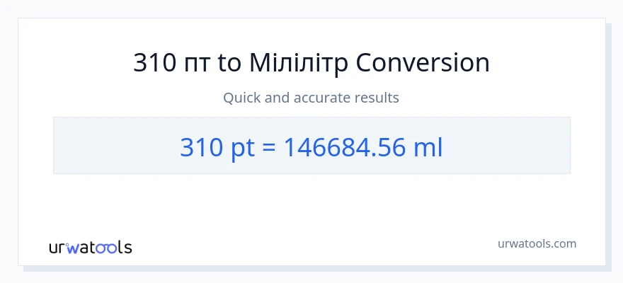 Конверсія з Pints у мілілітри: 310