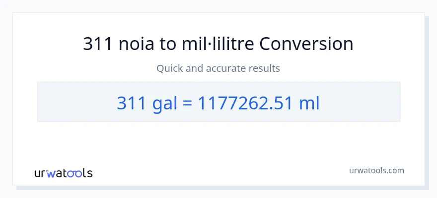 Conversió de 311 Galons a mil·lilitres