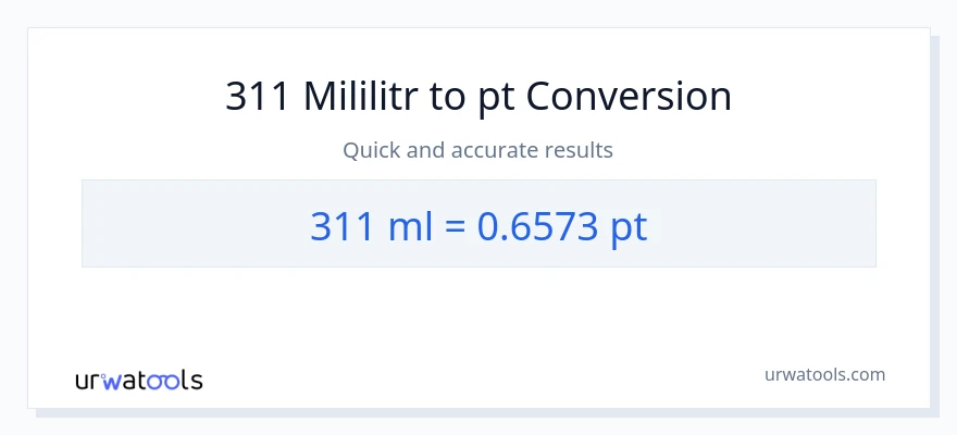 Konwersja 311 mililitry do Pints