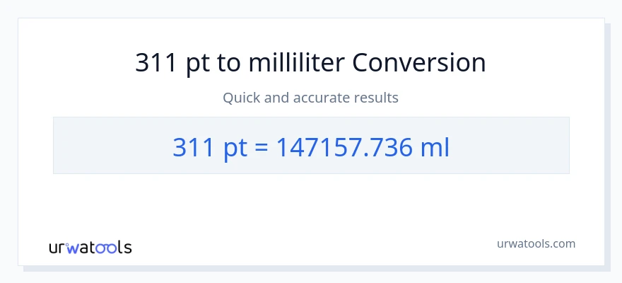 311 Pints til milliliter konvertering
