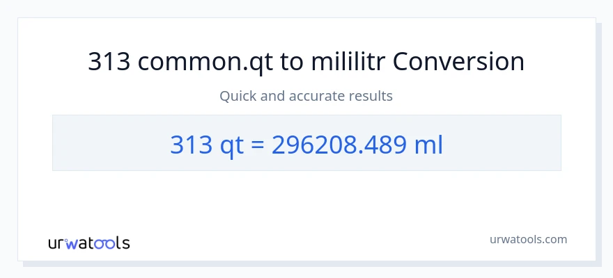 Konverze z Quarts na mililitrů: 313