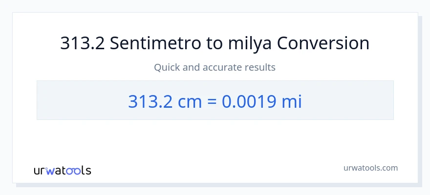 313.2 Mga Sentimetro patungong milya na conversion