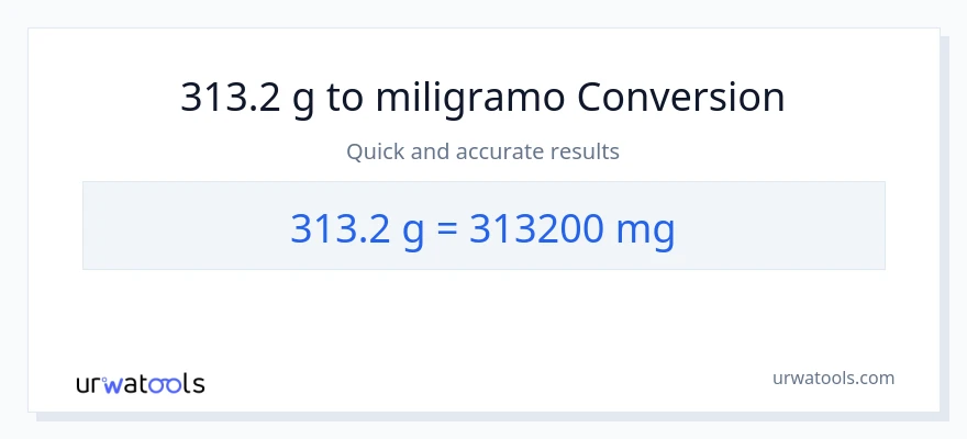 313.2 Gramo patungong miligramo na conversion