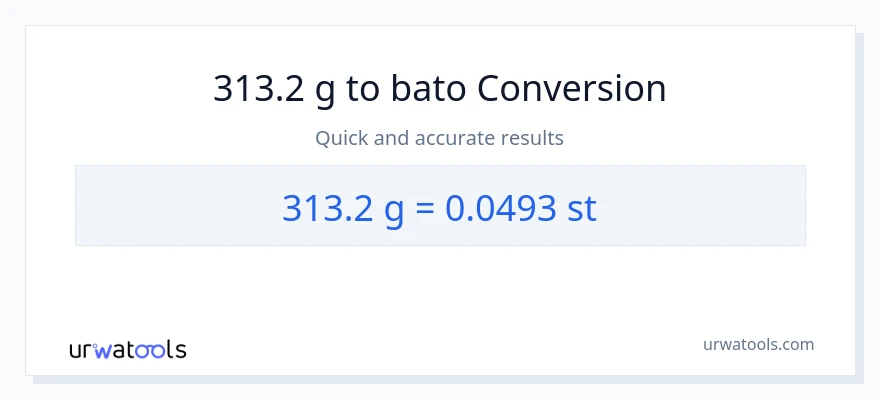 313.2 Gramo patungong Mga bato na conversion