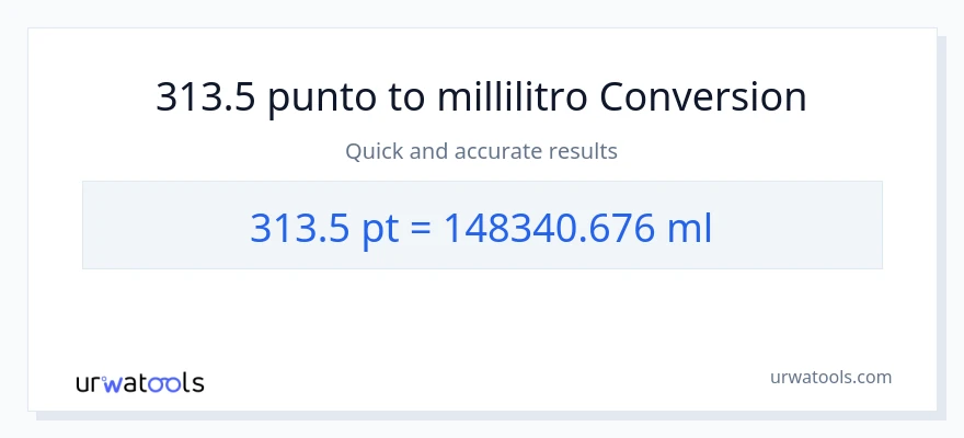 Conversione da 313.5 Pints a millilitri
