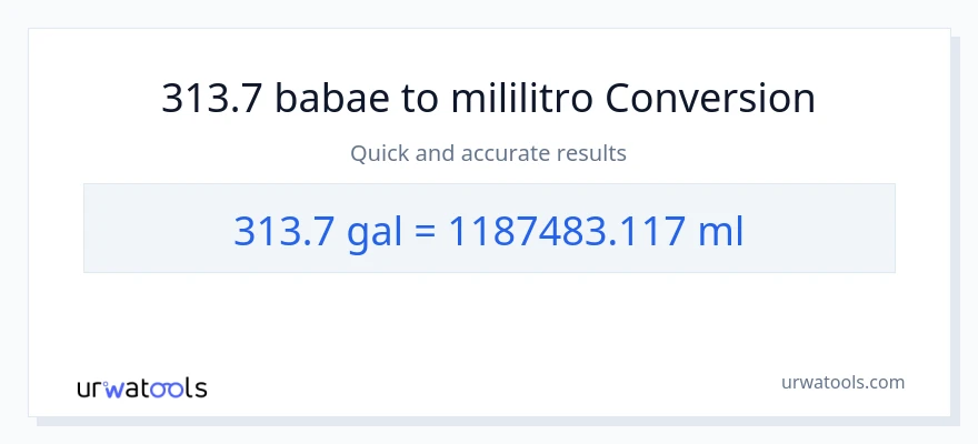 313.7 Mga galon patungong mga mililitro na conversion