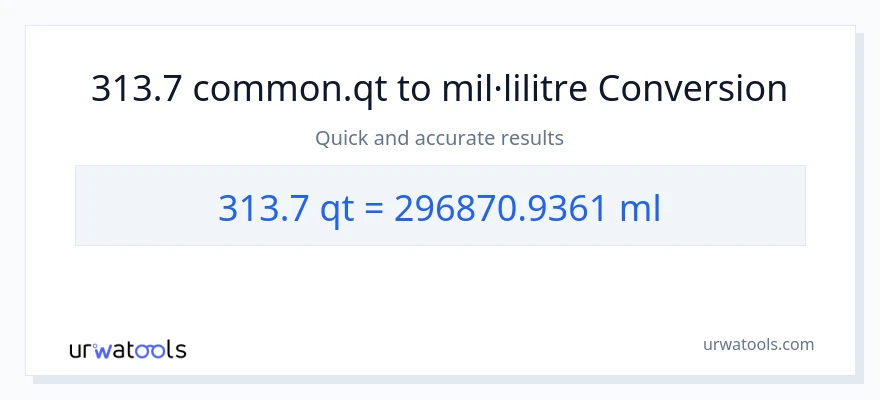 Conversió de 313.7 Quarts a mil·lilitres
