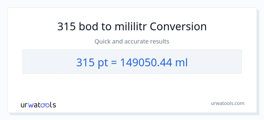 Konverze z Pints na mililitrů: 315