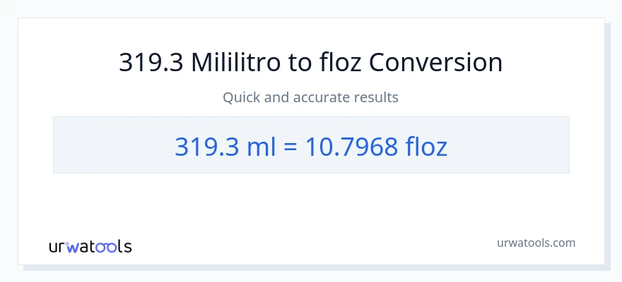 319.3 mga mililitro patungong mga onsa ng likido na conversion