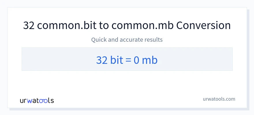 32 Bits 到 Megabytes 轉換