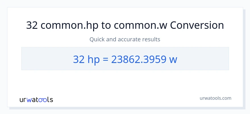 32 horsepower to watts conversion