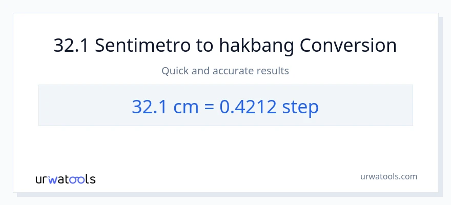 32.1 Mga Sentimetro patungong mga hakbang na conversion