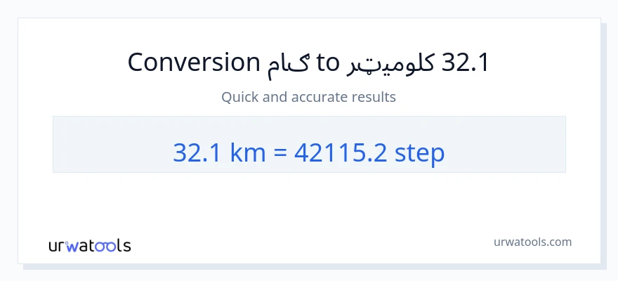 32.1 کیلومتره ته ګامونه بدلون