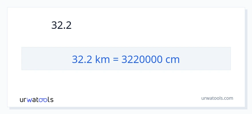 32.2 কিলোমিটার থেকে সেন্টিমিটার রূপান্তর