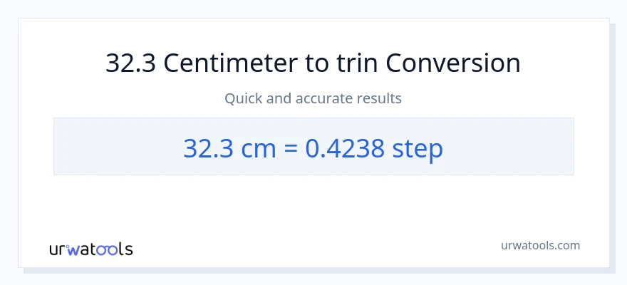 32.3 Centimeter til trin konvertering
