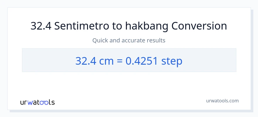 32.4 Mga Sentimetro patungong mga hakbang na conversion