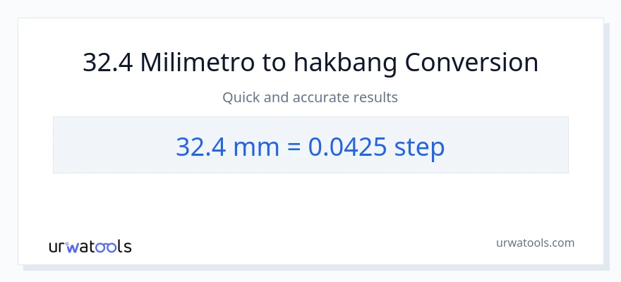 32.4 milimetro patungong mga hakbang na conversion