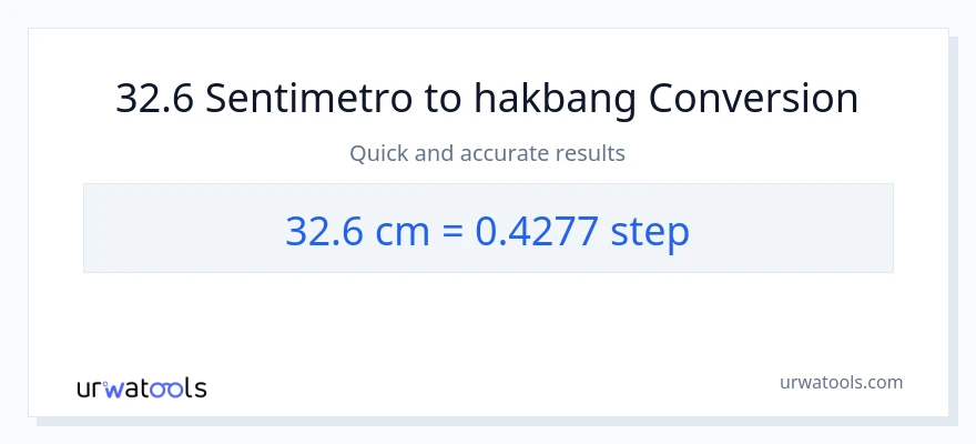 32.6 Mga Sentimetro patungong mga hakbang na conversion