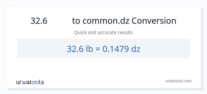 การแปลง 32.6 Lbs เป็น Dzs