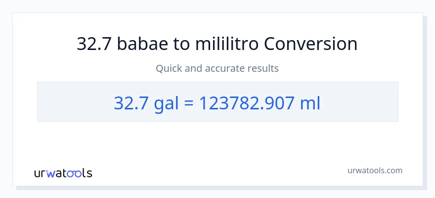 32.7 Mga galon patungong mga mililitro na conversion
