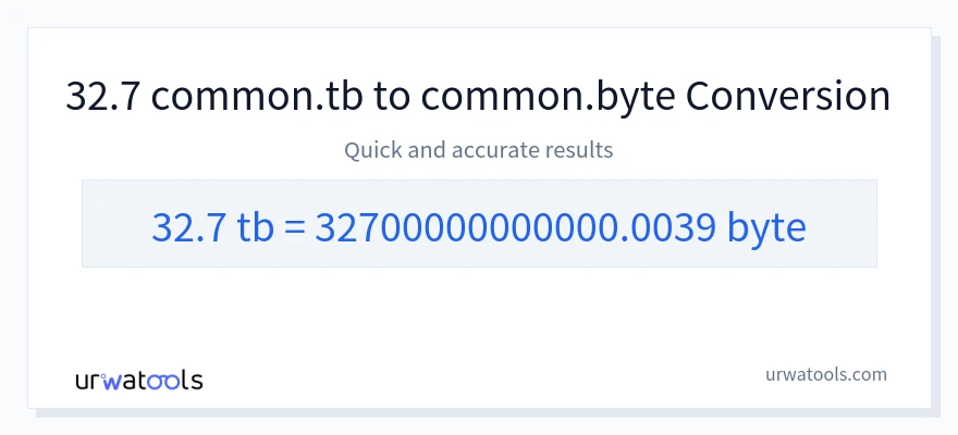 32.7 Terabytes 到 Bytes 轉換
