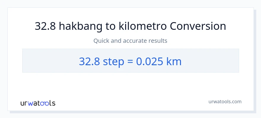 32.8 mga hakbang patungong Kilometro na conversion