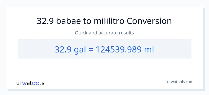 32.9 Mga galon patungong mga mililitro na conversion